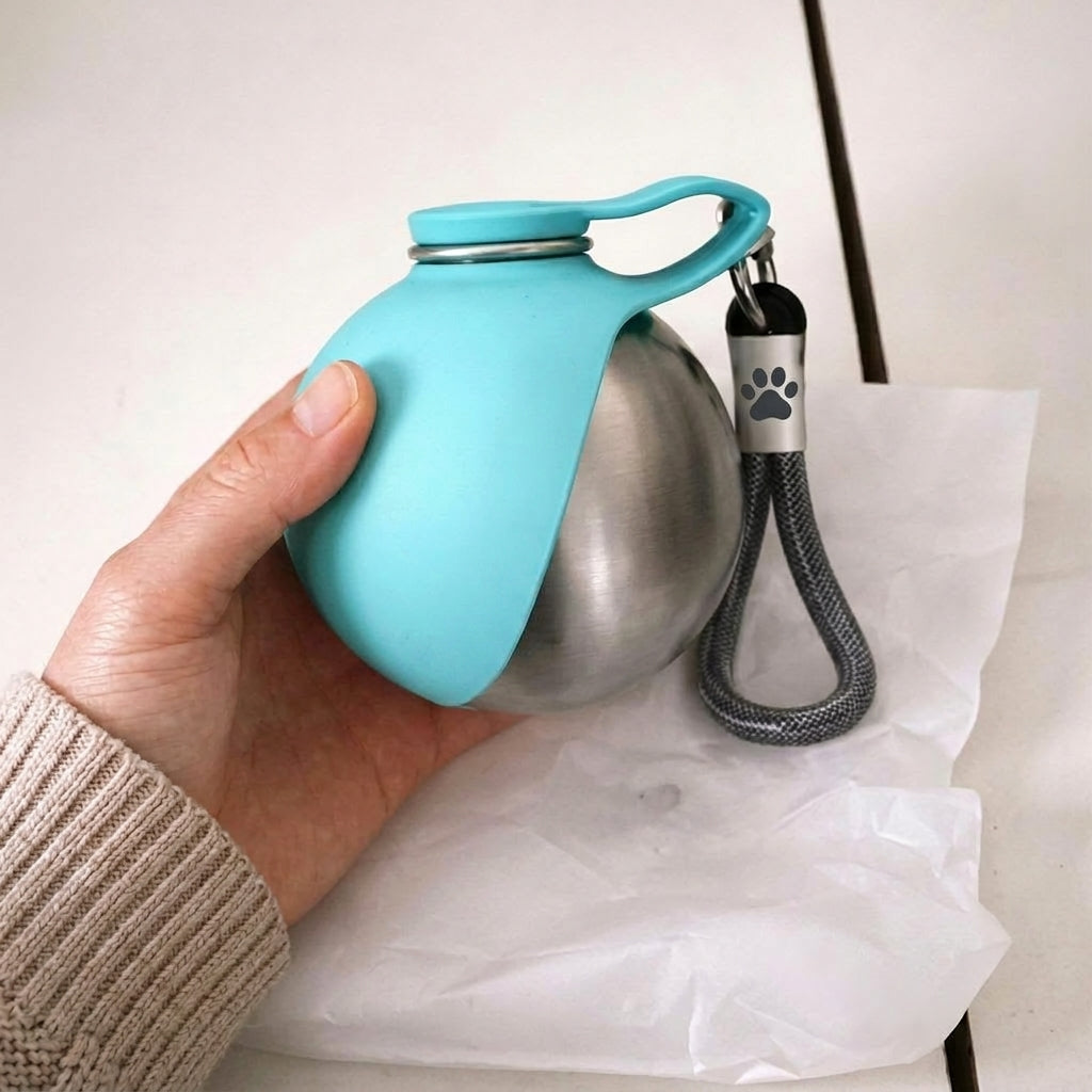 Portable 2-in-1 dog water bottle with bowl