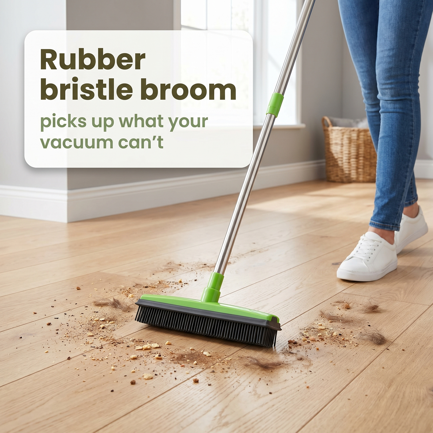 Rubber pet hair removal broom image 2