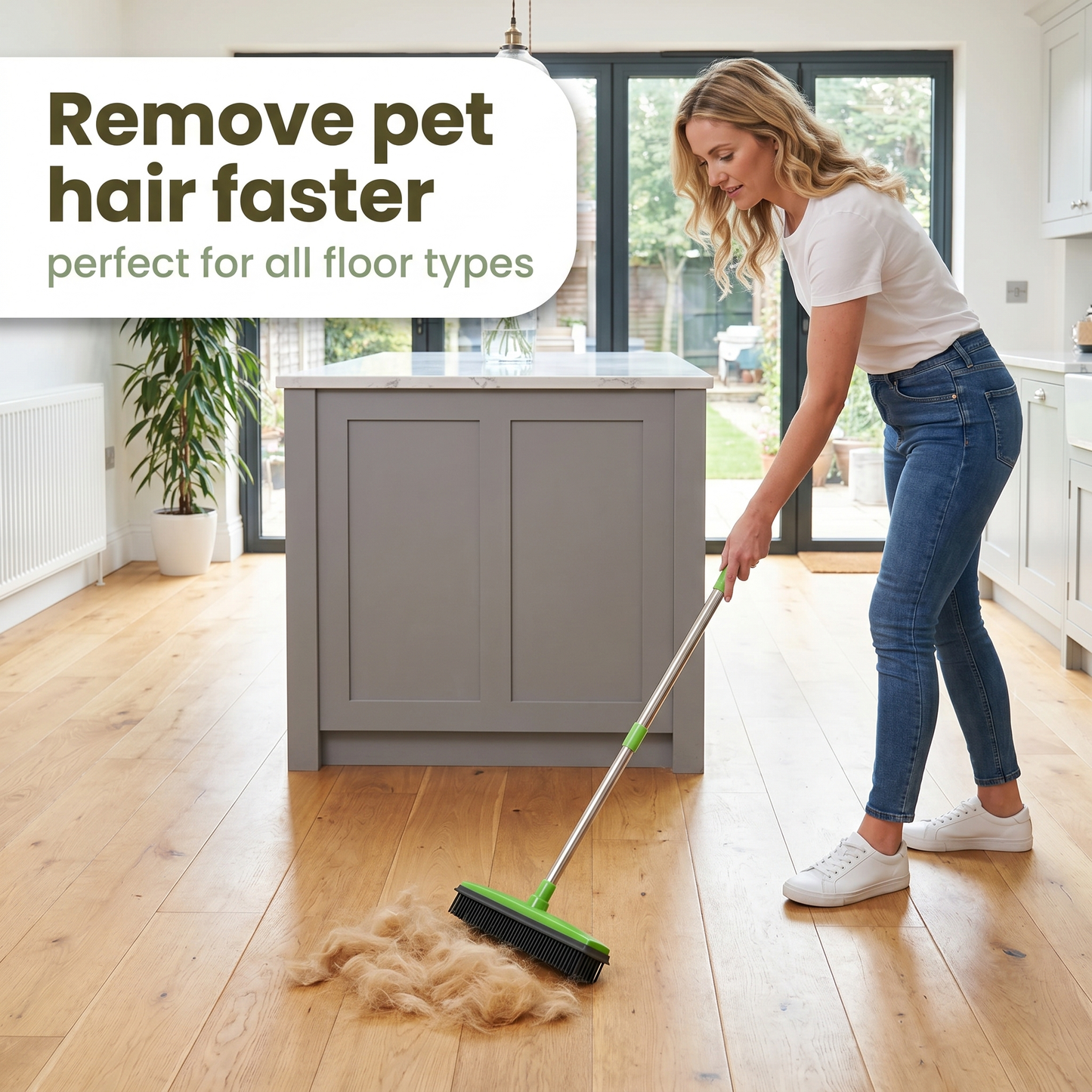 Rubber pet hair removal broom image 5