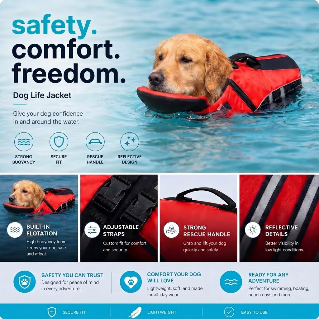 Dog Life Jacket with Padded Chin Float - main-7