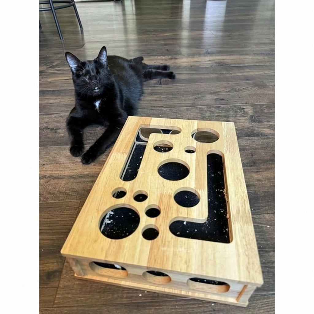 Cat Nail Filing Scratch Box with Treat Puzzle