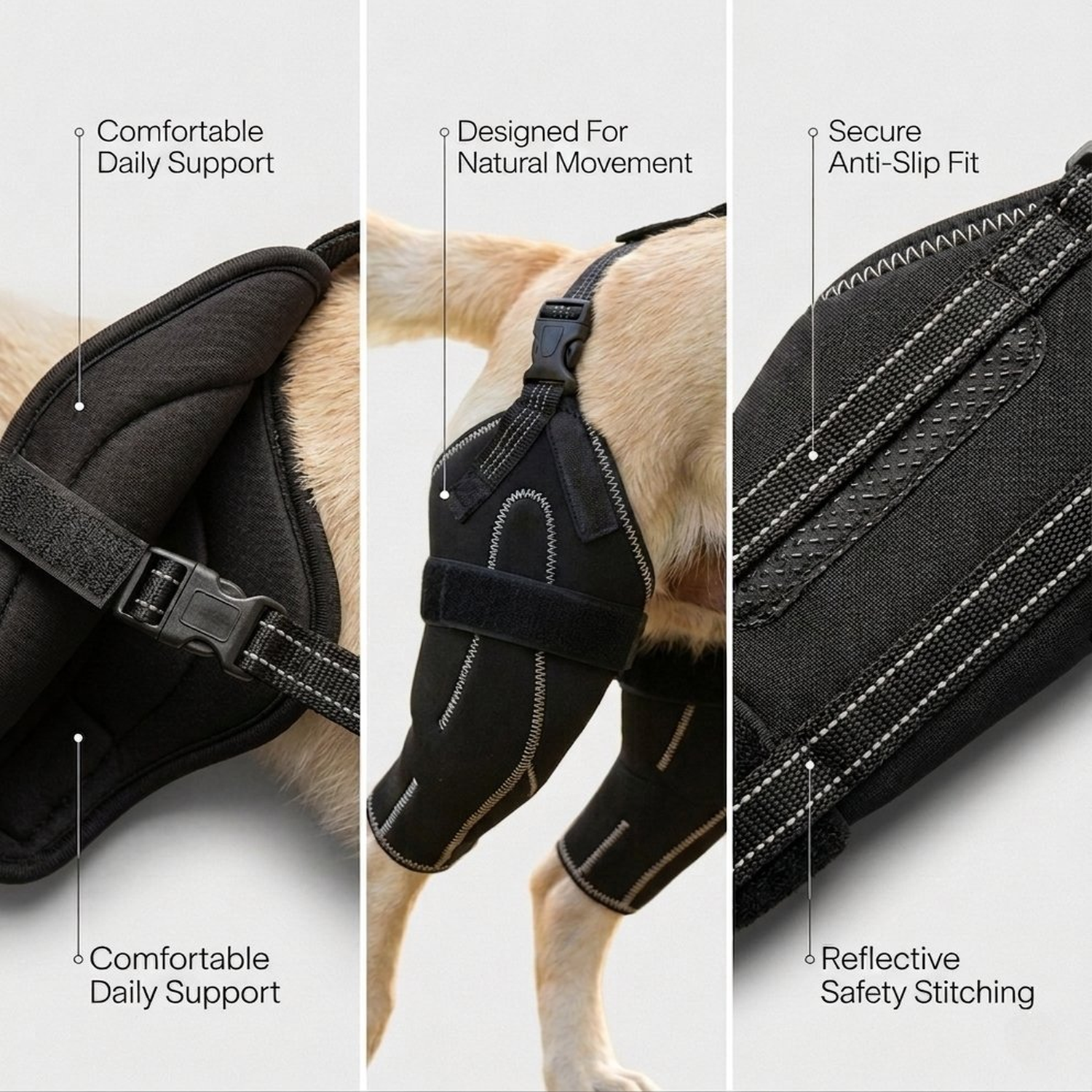 Dual-leg hinged knee brace harness for dogs