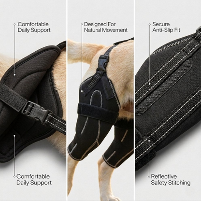 Dual-leg hinged knee brace harness for dogs