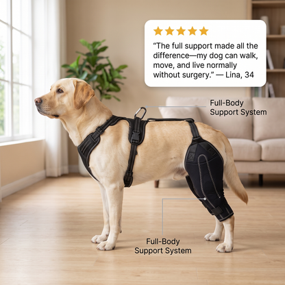 Dual-leg hinged knee brace harness for dogs