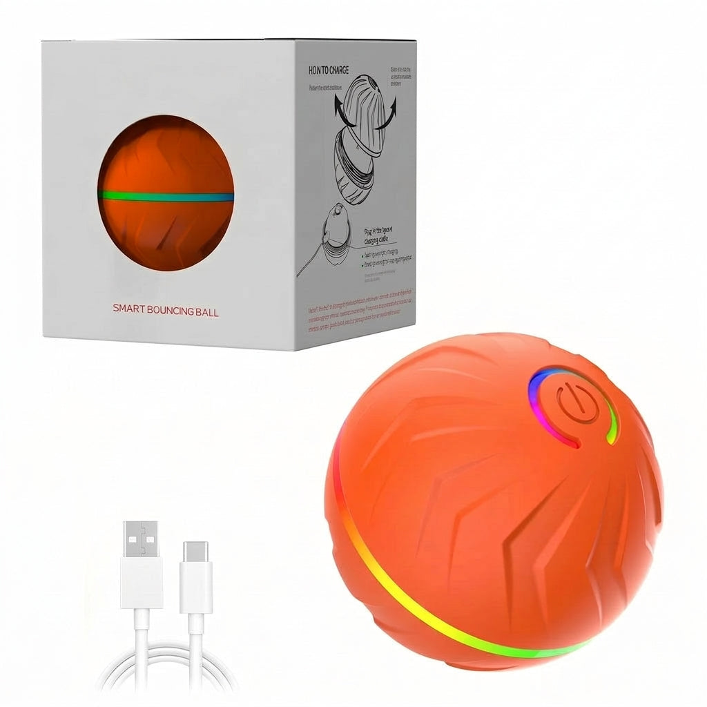 Motion-activated bouncing dog ball view 1