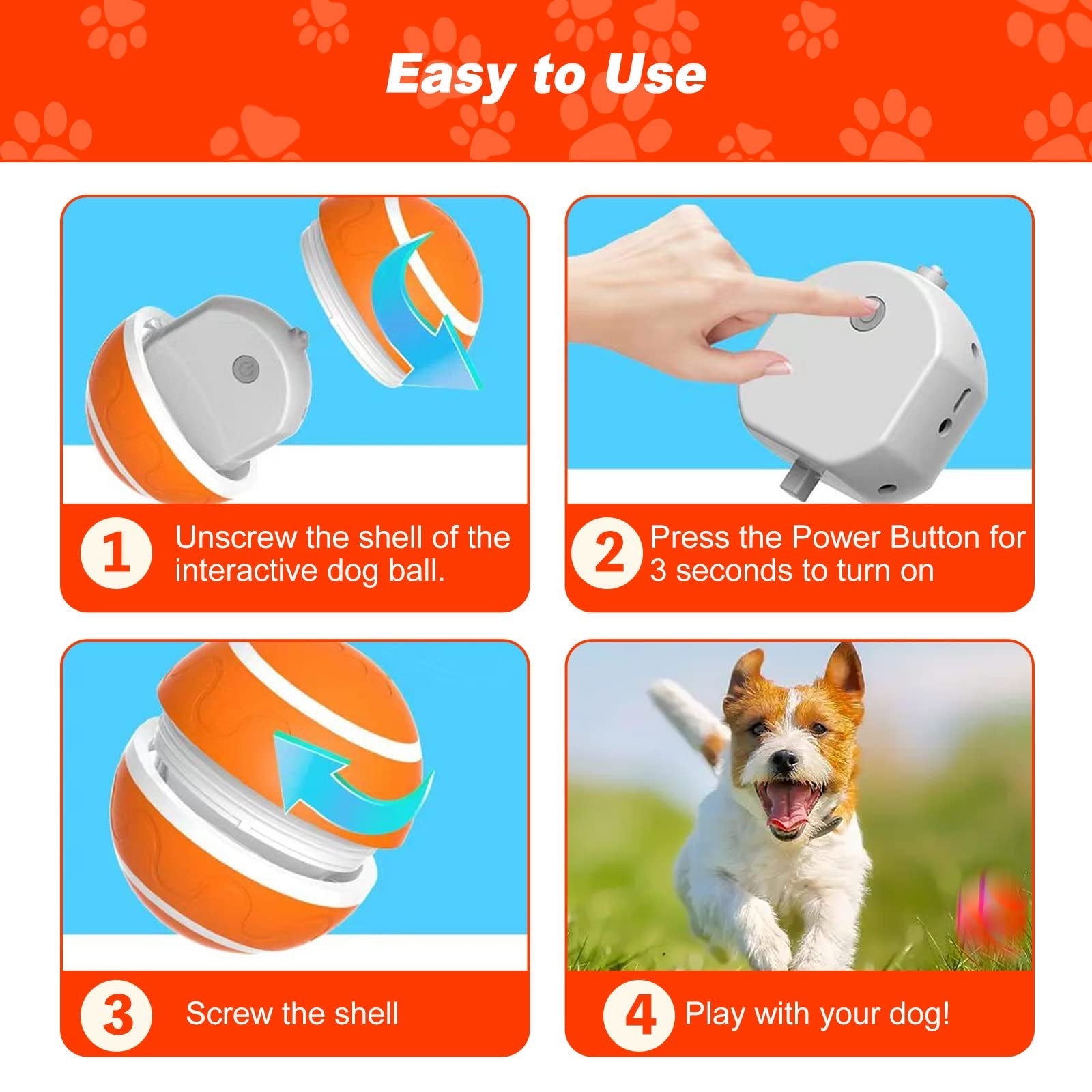 Motion-activated bouncing dog ball view 10