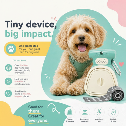 Foldable Dog Poop Scooper with Bag Dispenser - image 3