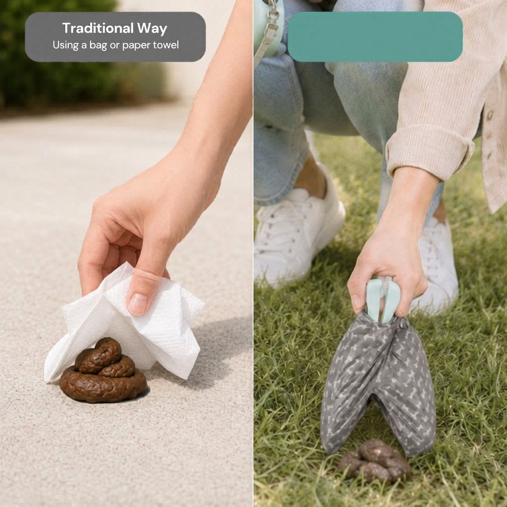 Foldable Dog Poop Scooper with Bag Dispenser - image 5