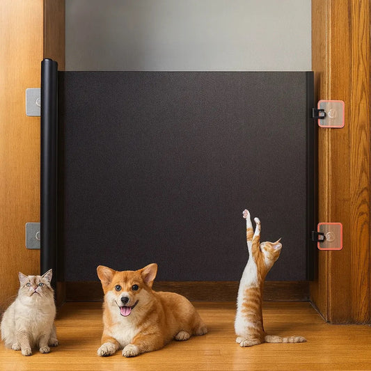 Retractable Mesh Pet Gate, No Drill Required