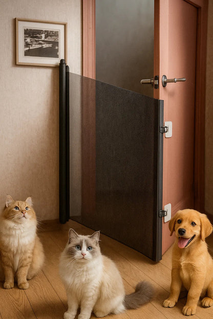 Retractable Mesh Pet Gate, No Drill Required