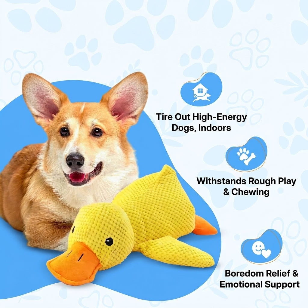 Durable Squeaky Duck Plush Toy for Dogs - image 2