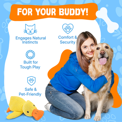 Durable Squeaky Duck Plush Toy for Dogs - image 3