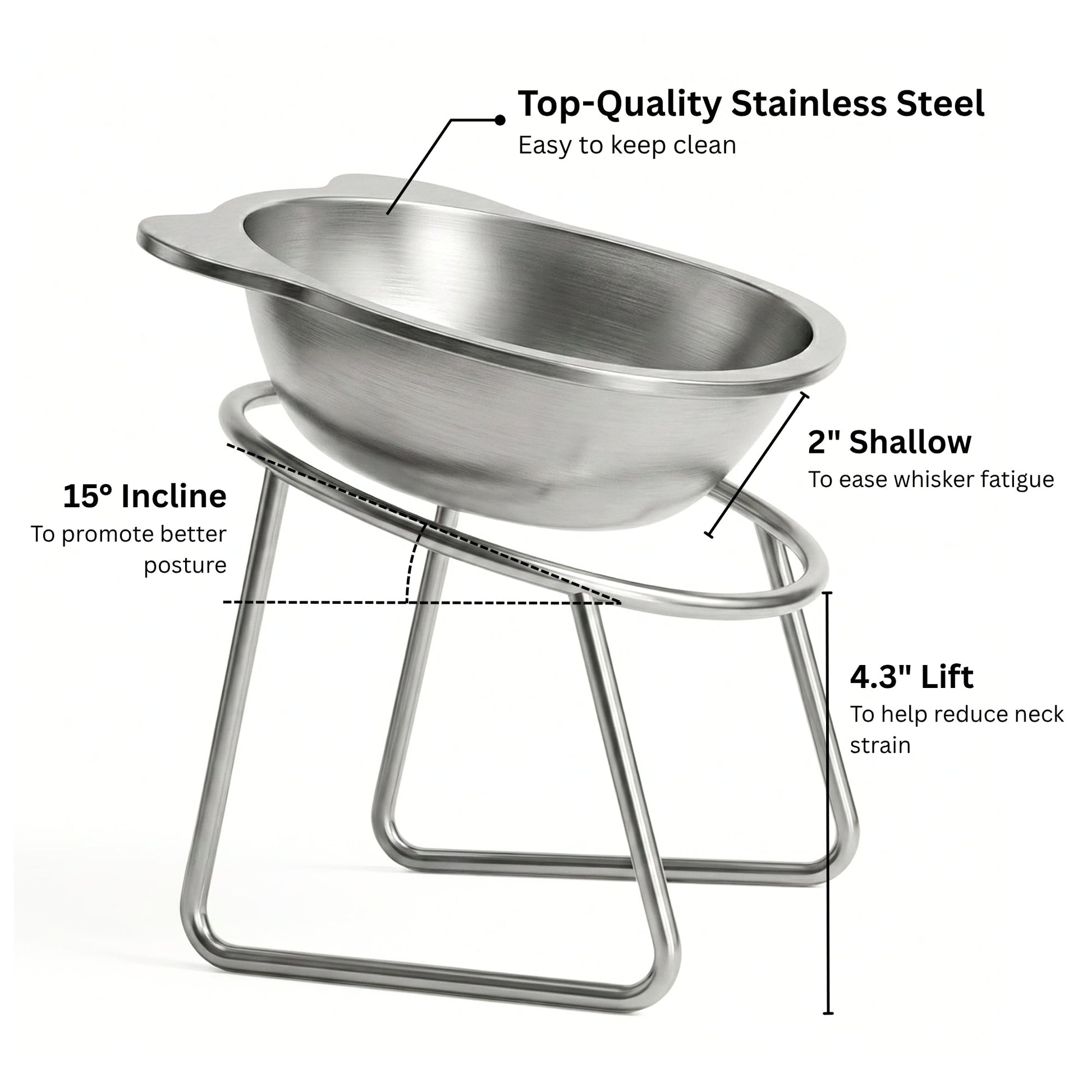 Elevated Orthopedic Dog Feeding Bowl with Stand