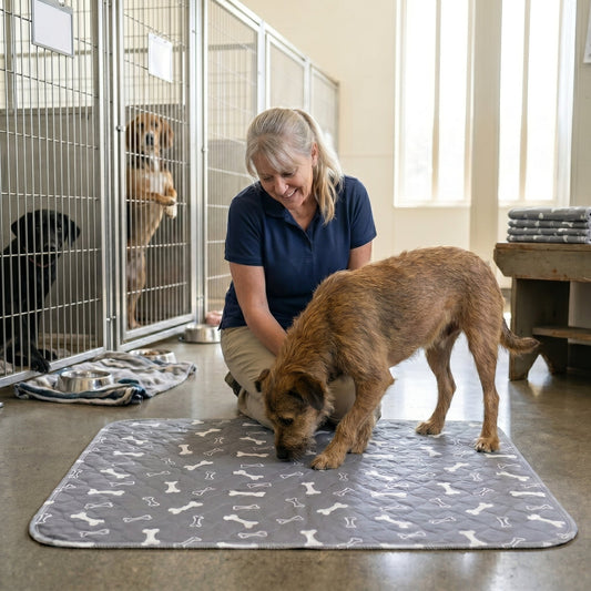 Reusable pheromone dog pee pad in shelter
