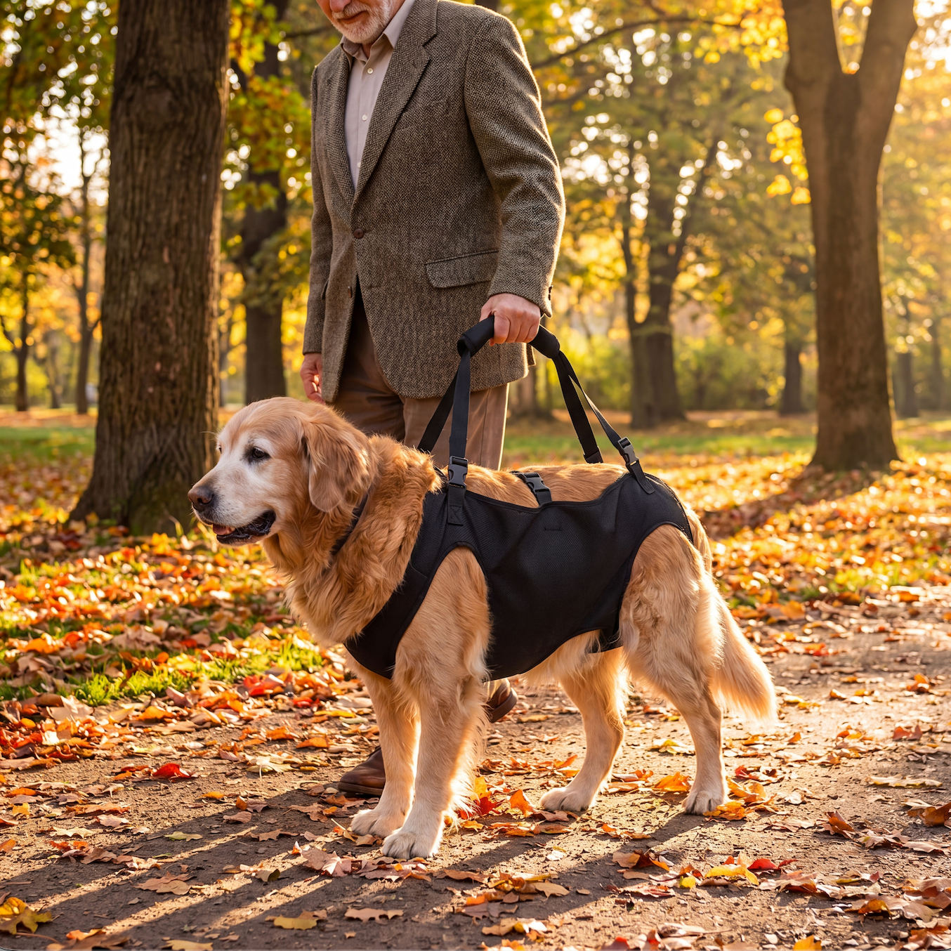 Senior Dog Mobility Lift Harness - Park walk
