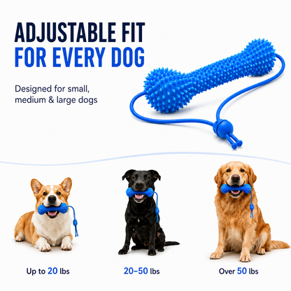 Dog dental chew toy with brushing strap - view 3