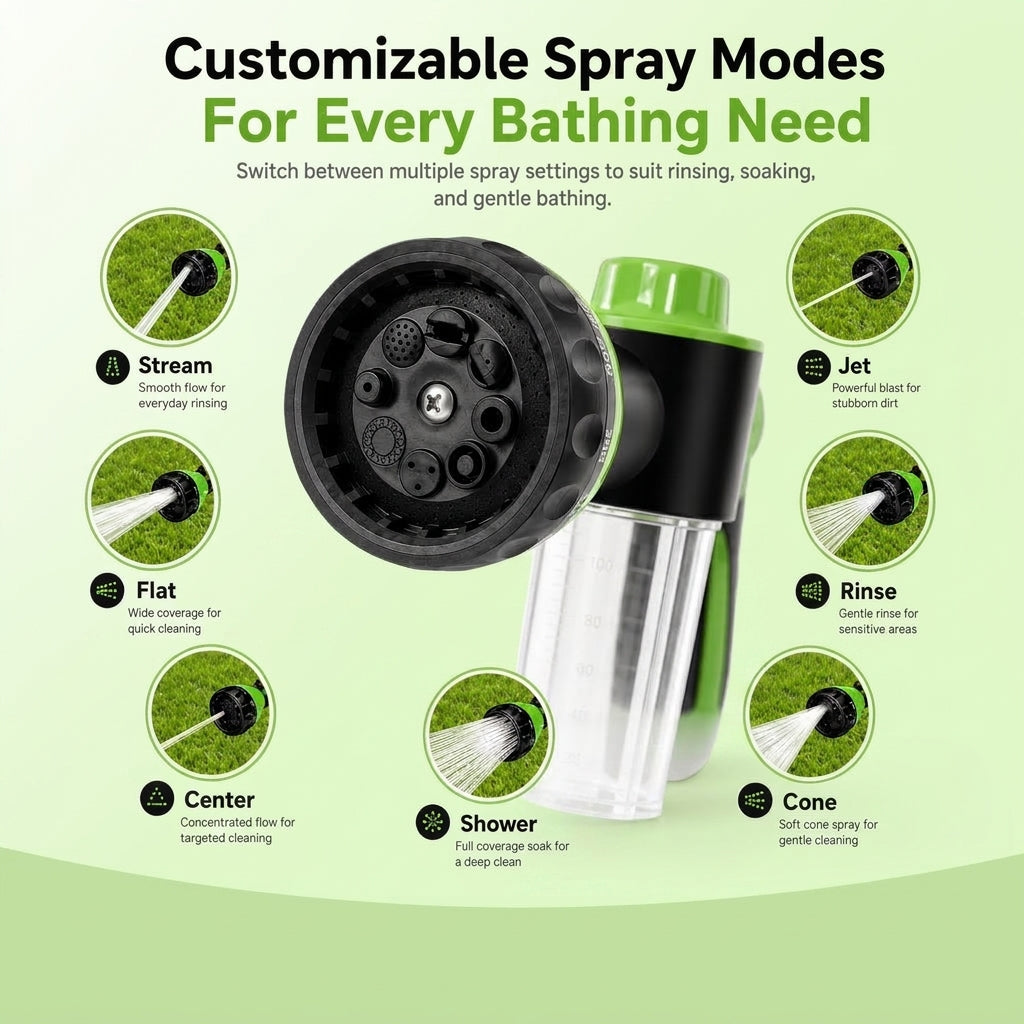 3-in-1 Dog Bath Sprayer with Shampoo Dispenser