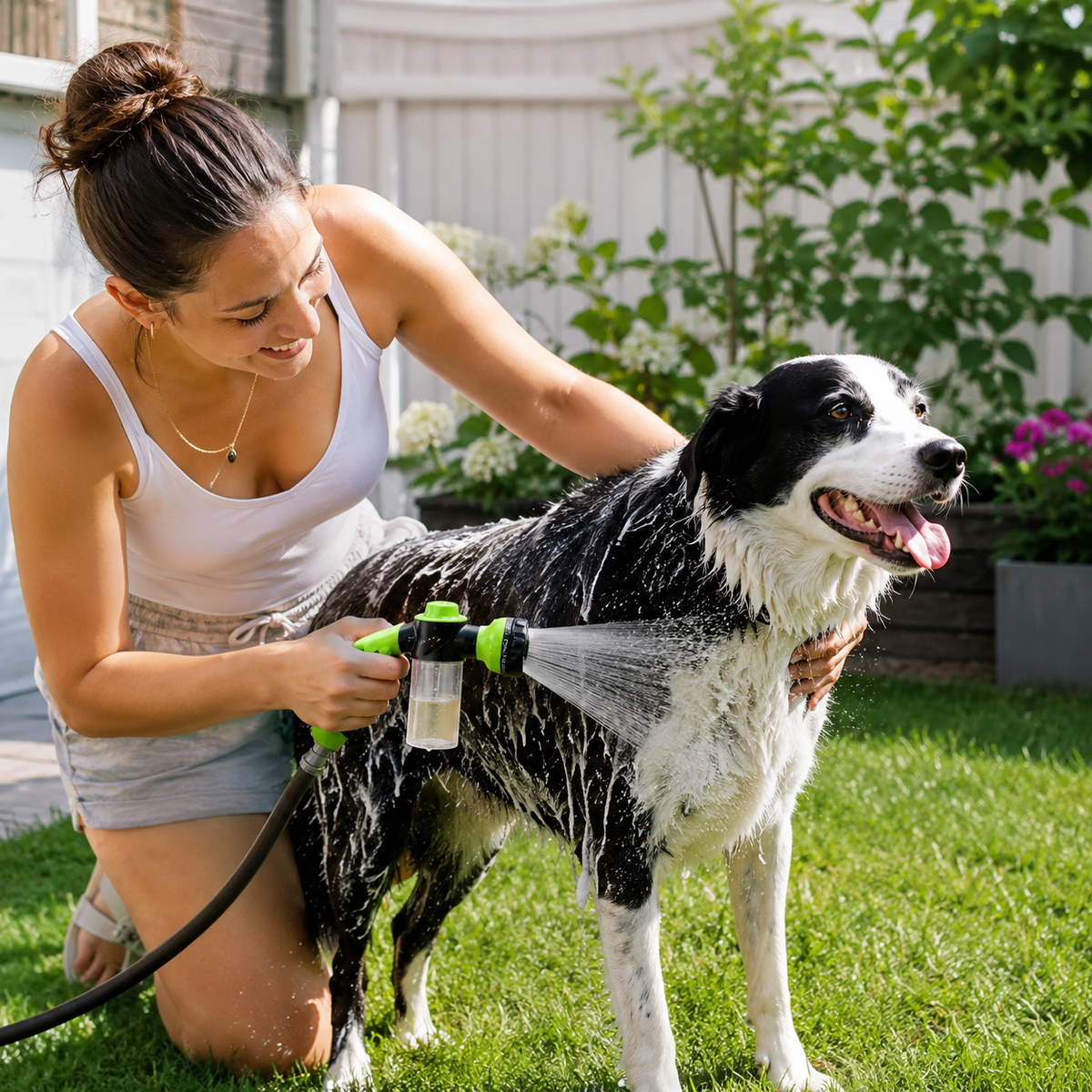 3-in-1 Dog Bath Sprayer with Shampoo Dispenser