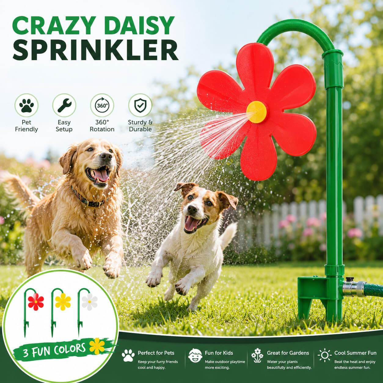 Dancing Daisy Dog Sprinkler for Backyard Play - view 1