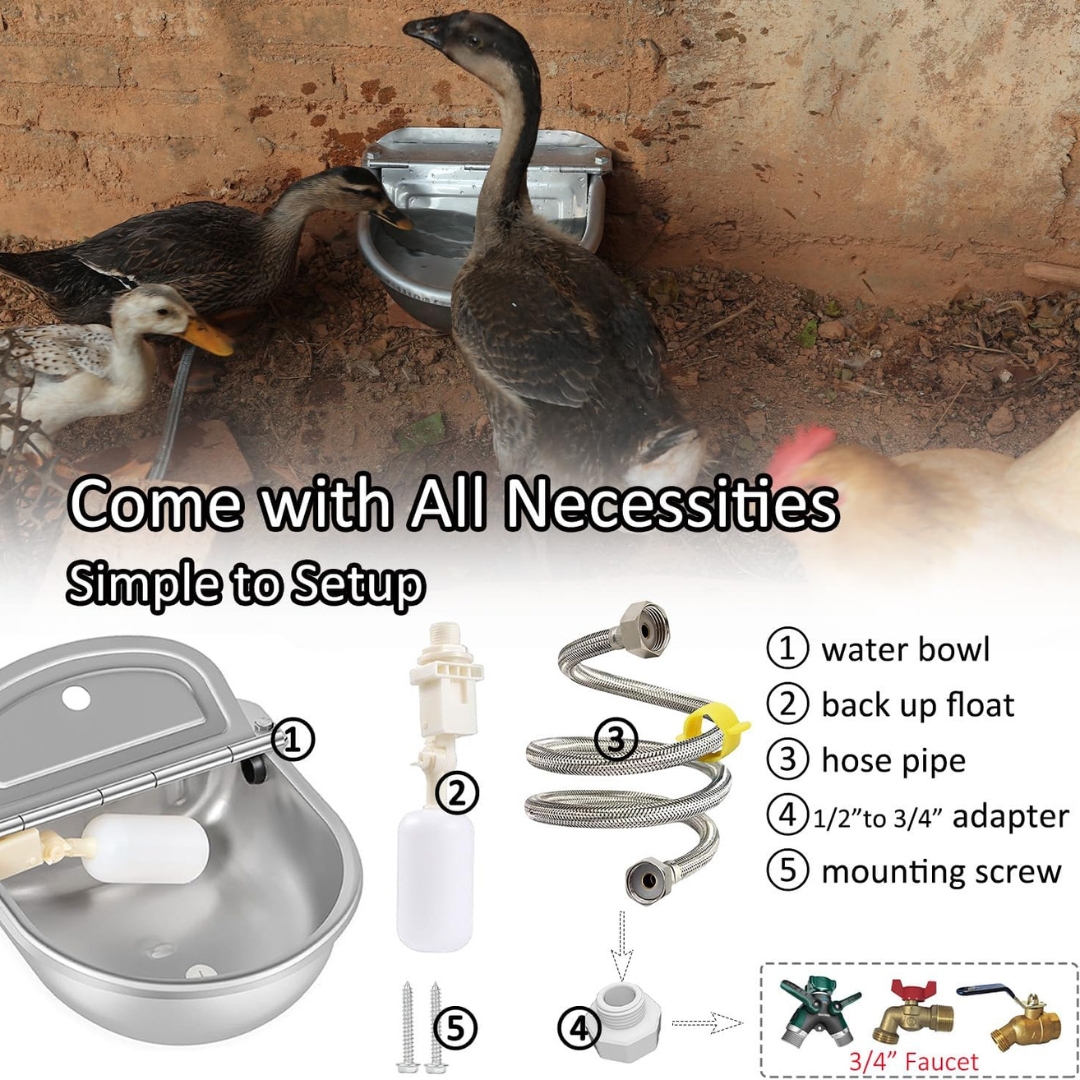 Complete kit: bowl, float valve, hose pipe, adapter, screws