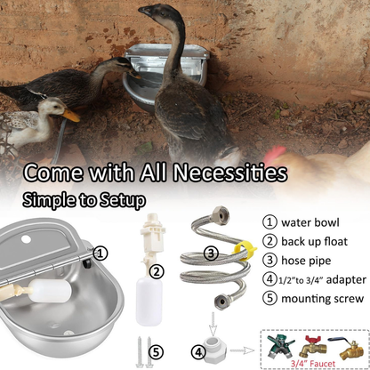 Complete kit: bowl, float valve, hose pipe, adapter, screws