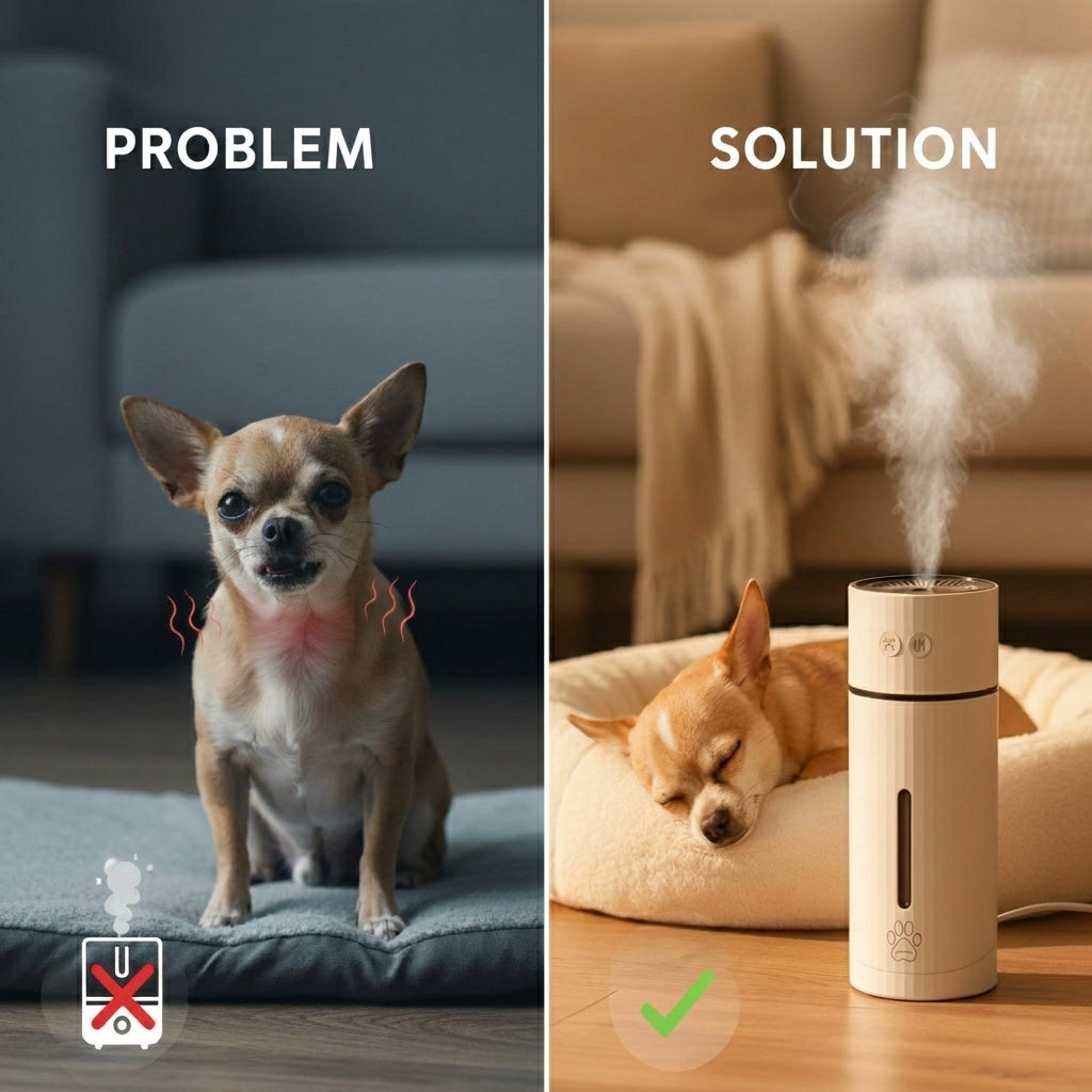 Quiet Ultrasonic Dog Humidifier for Small Breeds