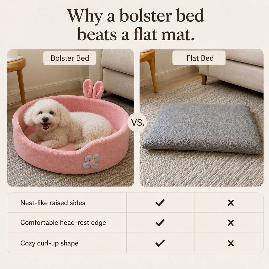 Raised Bolster Calming Dog Bed - view 6