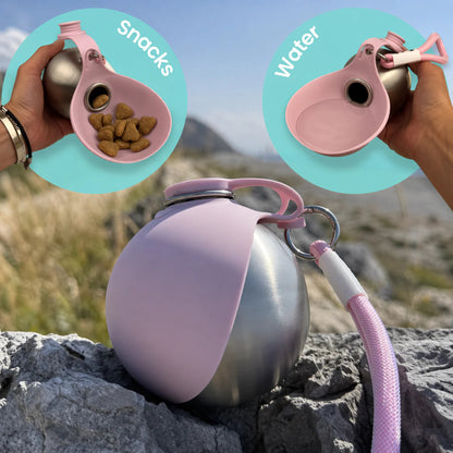 Dog water bottle with built-in bowl - main-4