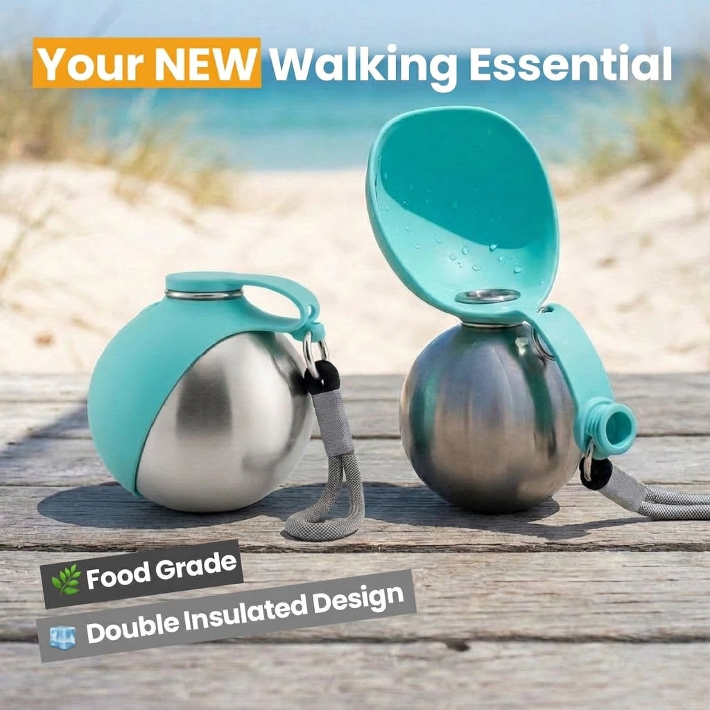 Dog water bottle with built-in bowl - main-5