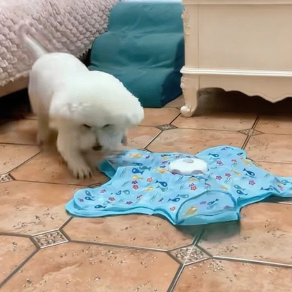 Interactive UFO Dog Toy with Feather Wand