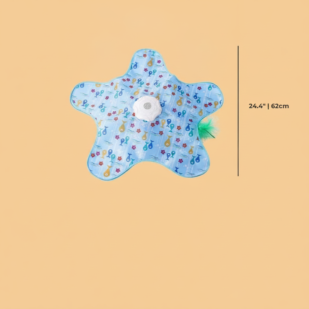 Interactive UFO Dog Toy with Feather Wand