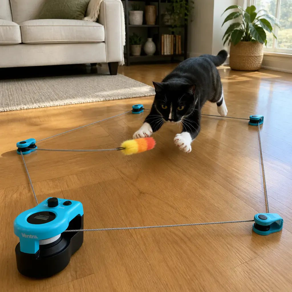 Motorized cat floor-track chase toy - view 5
