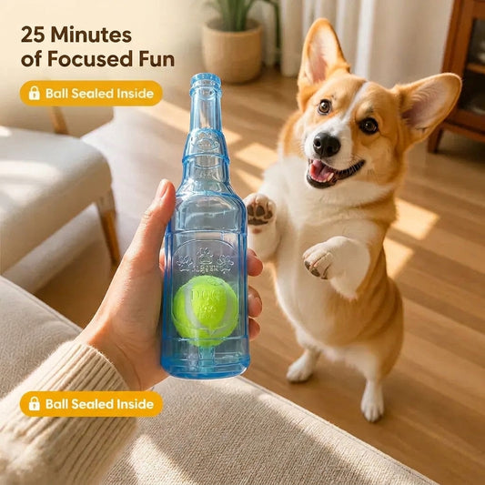 Squeaky Beer Bottle Dog Toy - view 1