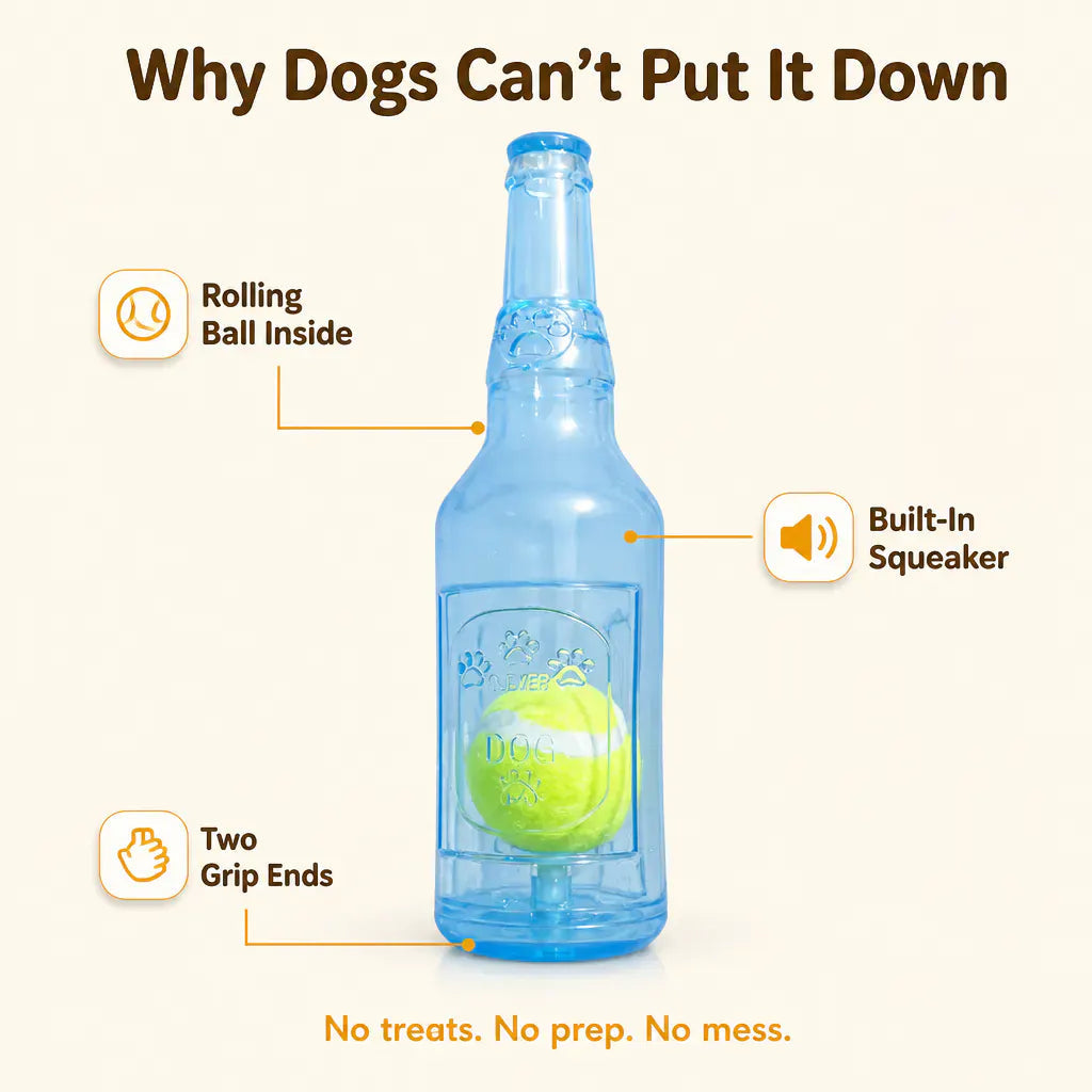 Squeaky Beer Bottle Dog Toy - view 3