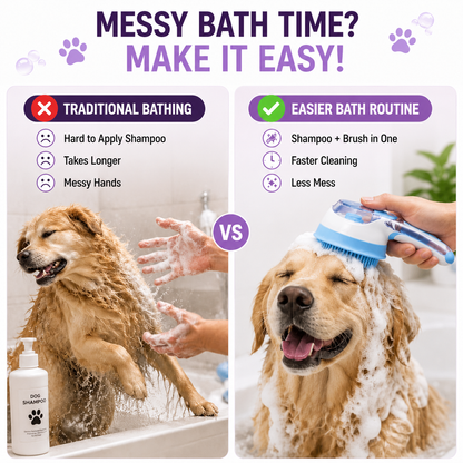 2-in-1 Shampoo-Dispensing Pet Bath Brush