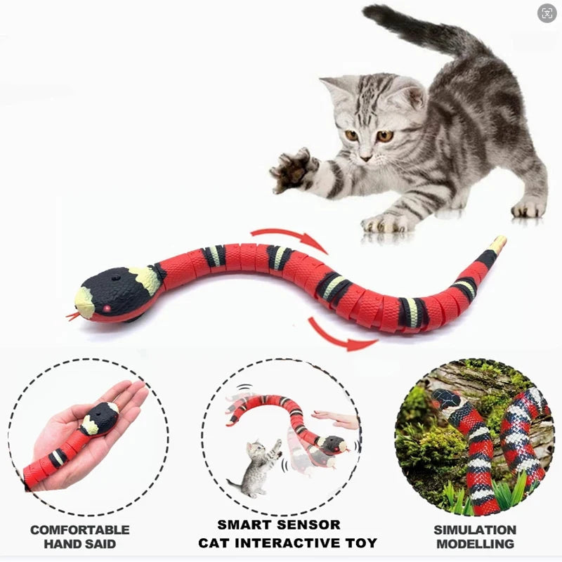 Auto-Sensing Snake Toy for Cats