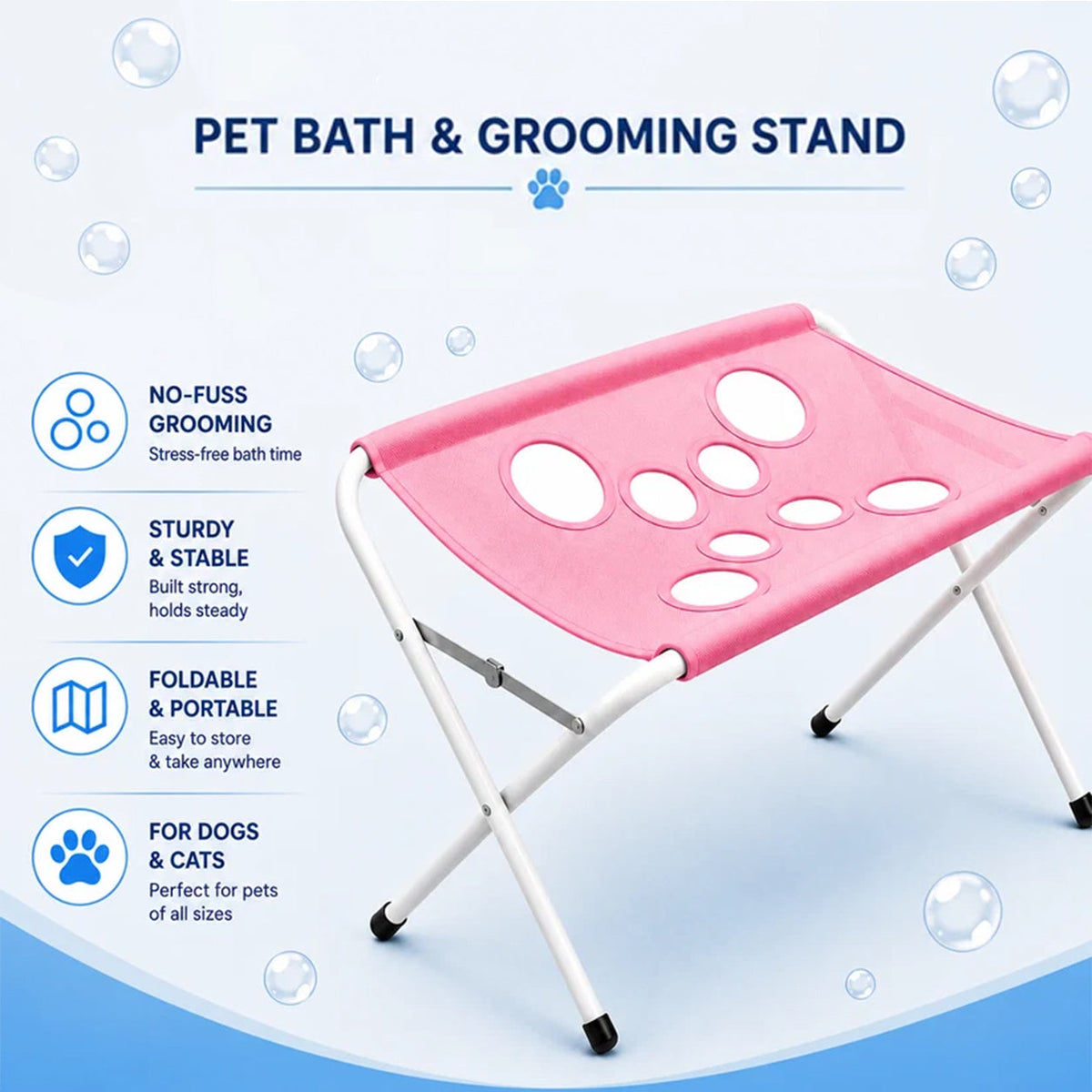 Foldable Pet Bath and Grooming Stand