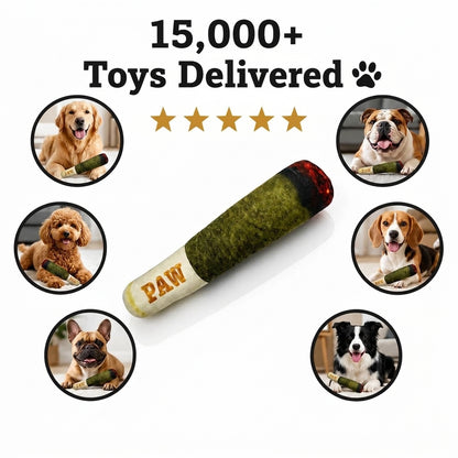 PAW Cigar Novelty Plush Squeaky Dog Toy