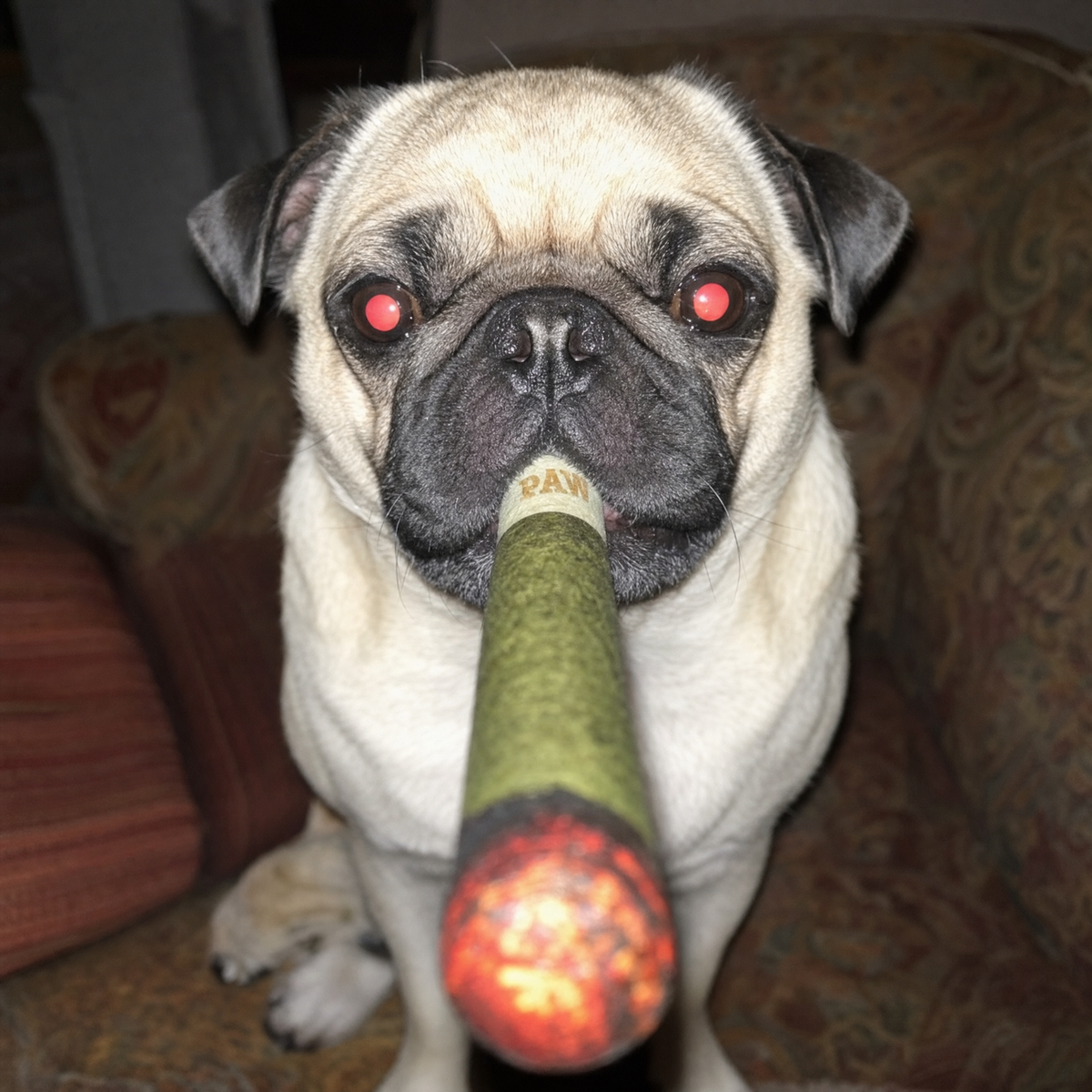PAW Cigar Novelty Plush Squeaky Dog Toy