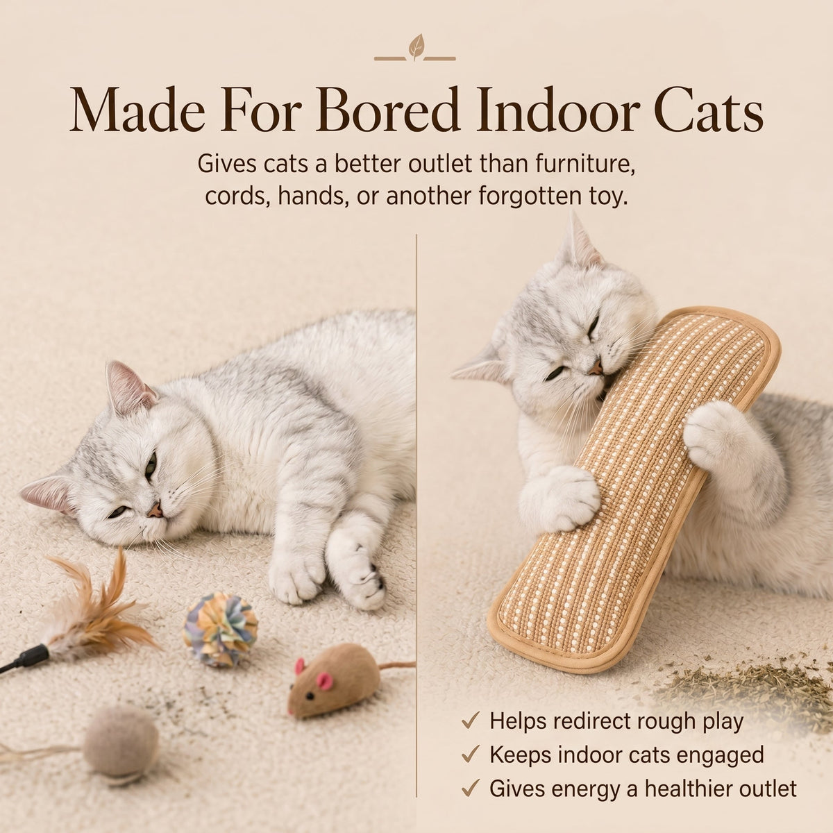 Catnip Kicker Pillow for Indoor Cats