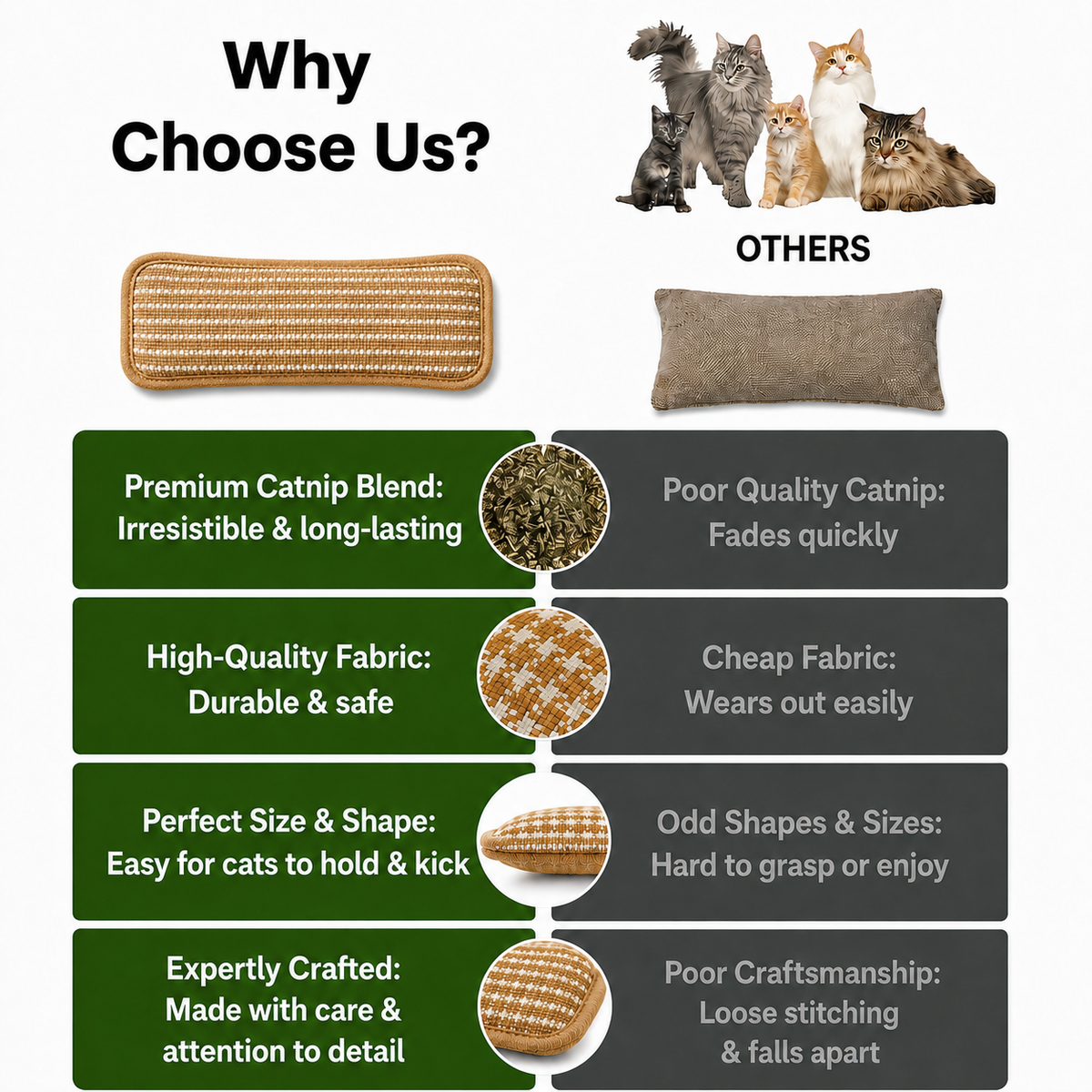Catnip Kicker Pillow for Indoor Cats