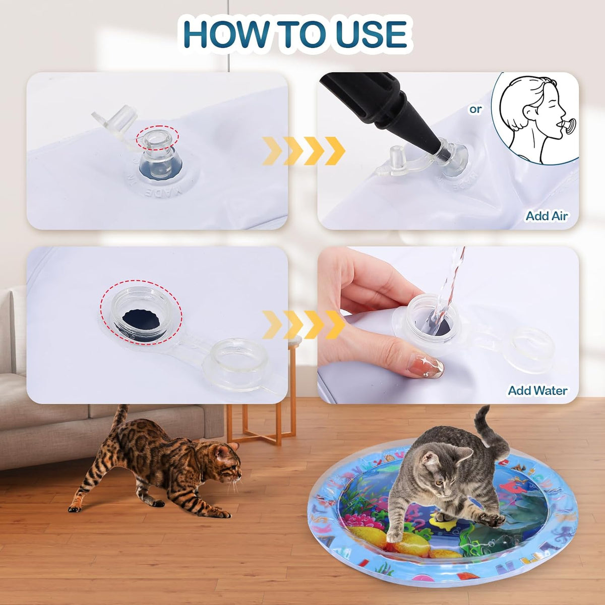 Interactive Cat Water Sensory Play Mat