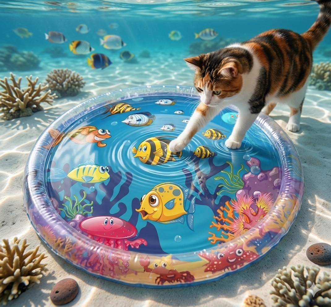 Interactive Cat Water Sensory Play Mat
