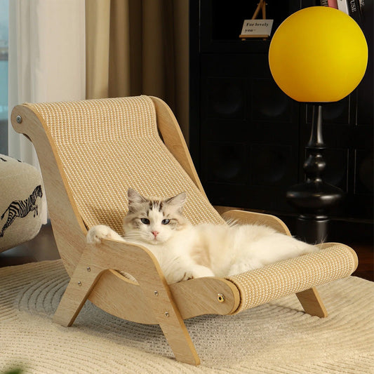 Cat Scratch Lounger with Sisal and Wood Frame - view 1