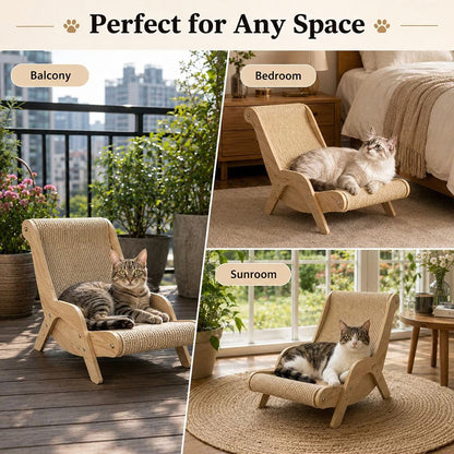 Cat Scratch Lounger with Sisal and Wood Frame - view 5
