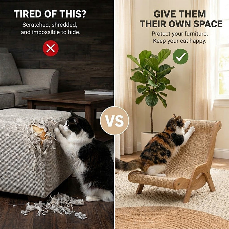 Cat Scratch Lounger with Sisal and Wood Frame - view 6