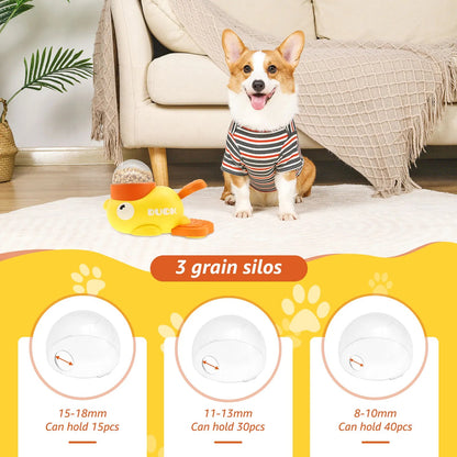 Interactive Duck Slow Feeder with dog