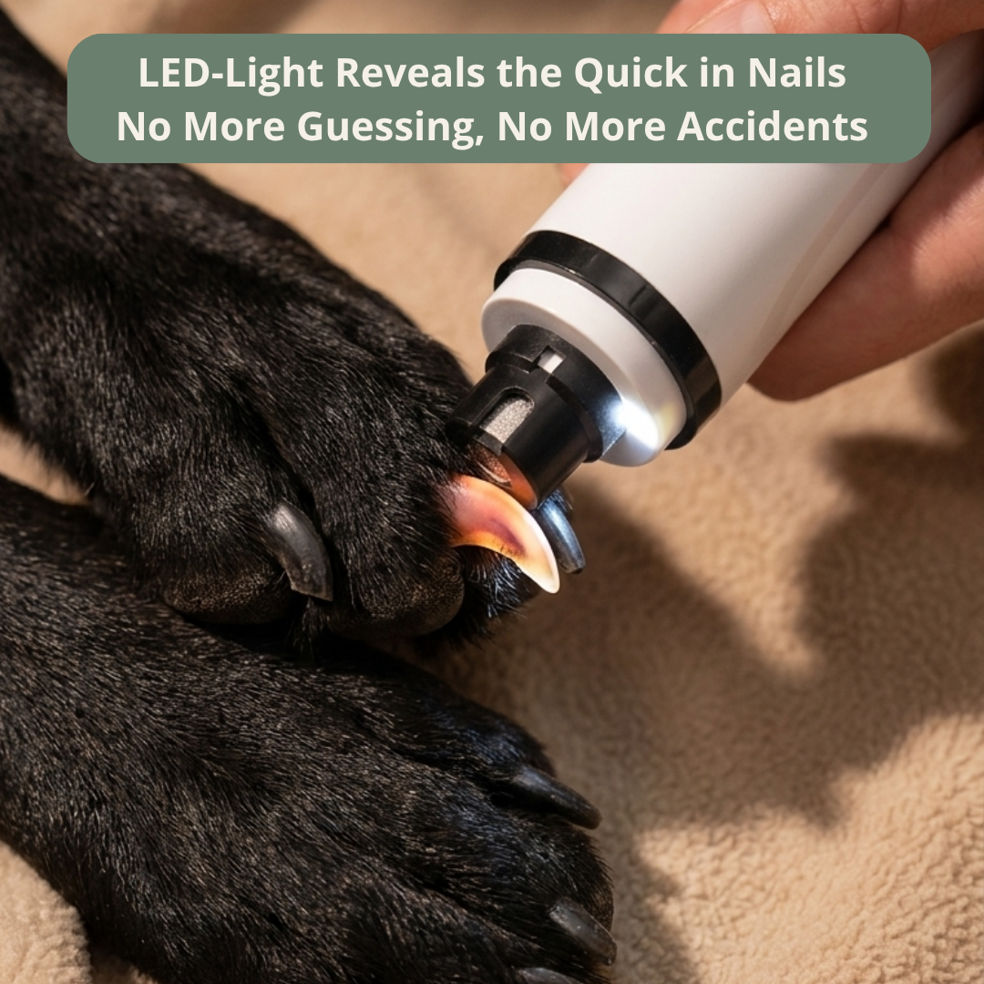 Quiet Dog Nail Grinder with LED Light