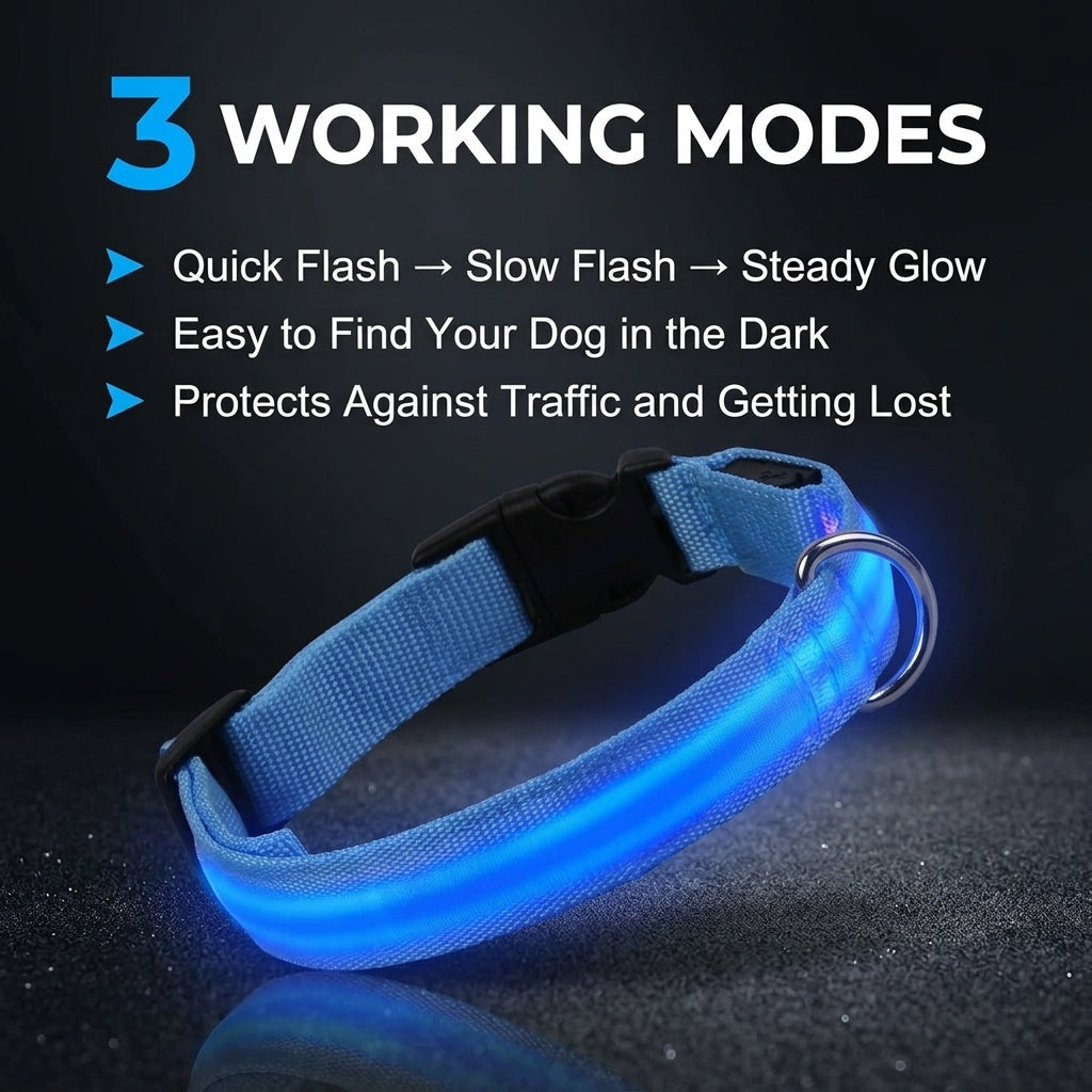 USB Rechargeable LED Dog Collar - 2