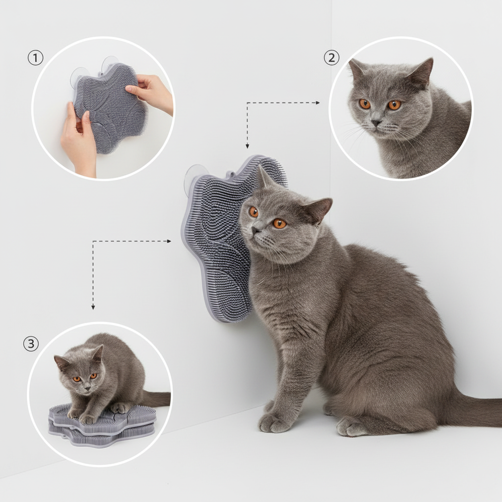 Self-Grooming Scratching Pad for Cats